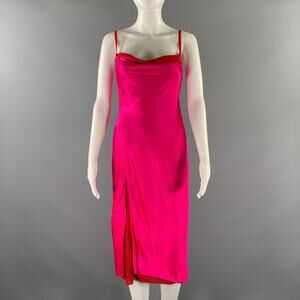 ACNE STUDIOS Size XS Pink Red Viscose  Silk Two Tone Shift Dress